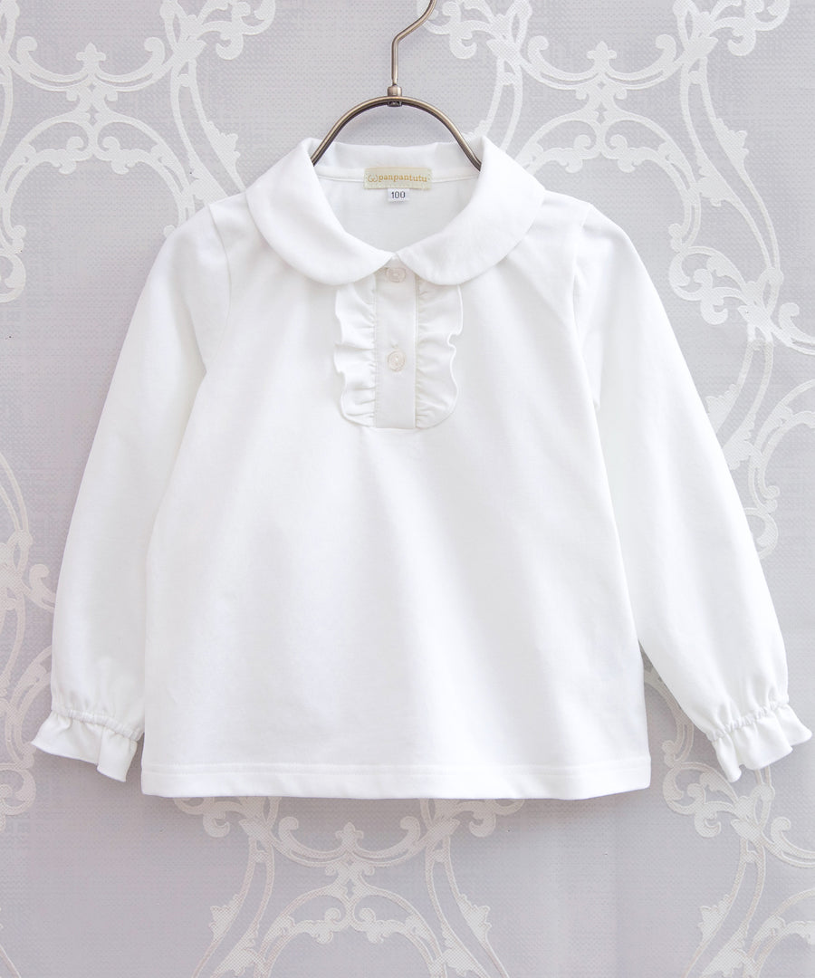 Japanese children's clothing panpantutu classic ruffle shirt 90-150cm girls summer TOPS interview / banquet / performance