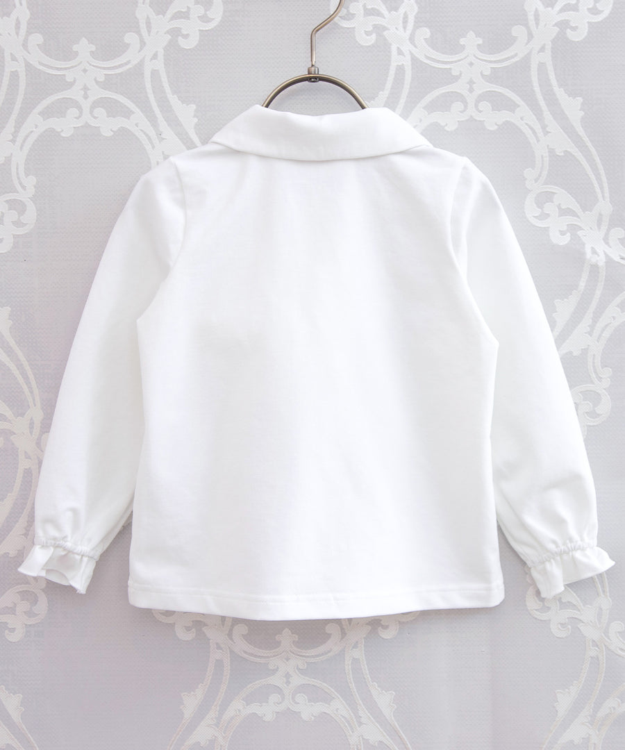 Japanese children's clothing panpantutu classic ruffle shirt 90-150cm girls summer TOPS interview / banquet / performance