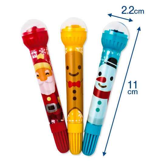 日本直送 聖誕印章筆 隨機12支 聖誕快樂特輯 Christmas Party 發光/玩具/文具/小禮物