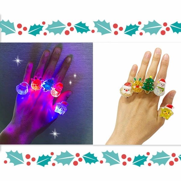 日本直送 聖誕發光戒指 隨機24個 聖誕快樂特輯 Christmas Party 發光/玩具/文具/小禮物
