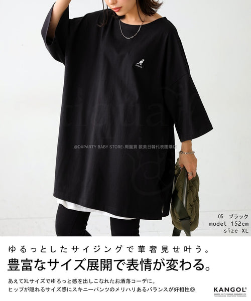 日本童裝 KANGOL×TREECAFE 袋鼠LOGO短袖上衣 M-XL 大人款-女士 夏季 TOPS