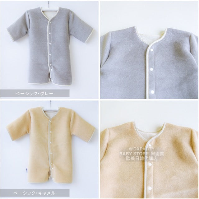 2WAY Cotton Flannel Long Sleeve Sleeping Bag (Made in Japan) for Newborns - 130cm (For Boys and Girls) Autumn/Winter Sleeping Bag Series for Newborns