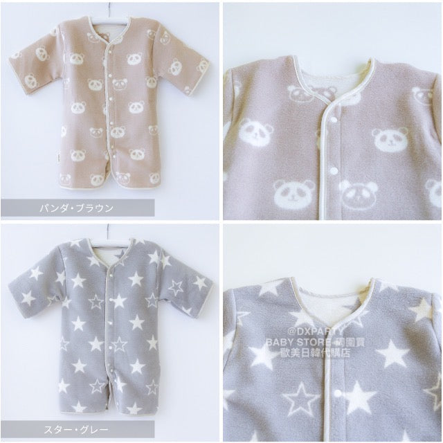 2WAY Cotton Flannel Long Sleeve Sleeping Bag (Made in Japan) for Newborns - 130cm (For Boys and Girls) Autumn/Winter Sleeping Bag Series for Newborns