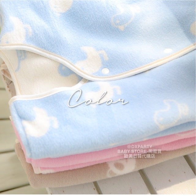 2WAY Cotton Flannel Long Sleeve Sleeping Bag (Made in Japan) for Newborns - 130cm (For Boys and Girls) Autumn/Winter Sleeping Bag Series for Newborns