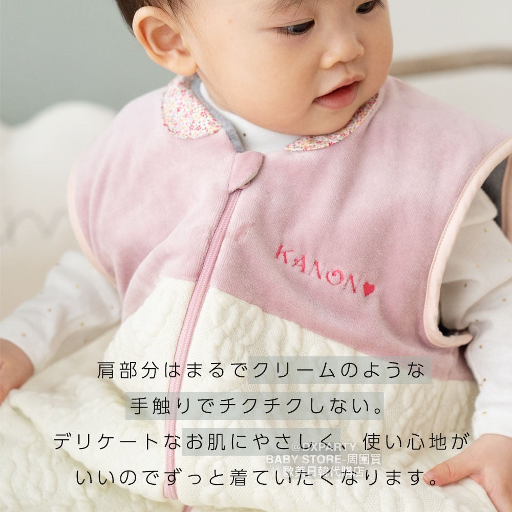 Japanese children's clothing, made in Japan, zippered sleeping bag with embroidered name, newborn - 110cm, autumn and winter boys' and girls' sleeping bag series, newborn baby