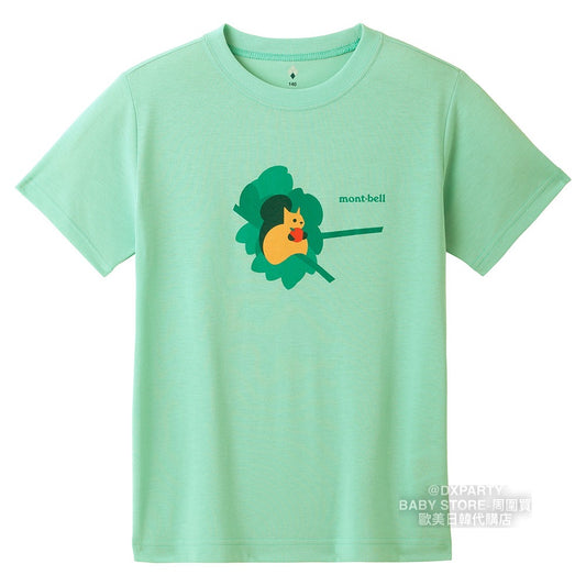 日本童裝 mont-bell 防UV/吸水速乾/抑制氣味 松鼠短袖T恤 130-160cm 男童款/女童款 夏季 TOPS