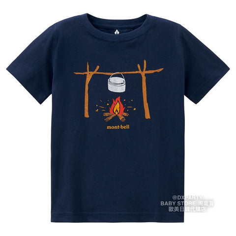 日本童裝 mont-bell 有機棉/防UV/透氣/吸濕 篝火短袖T恤 100-160cm 男童款/女童款 夏季