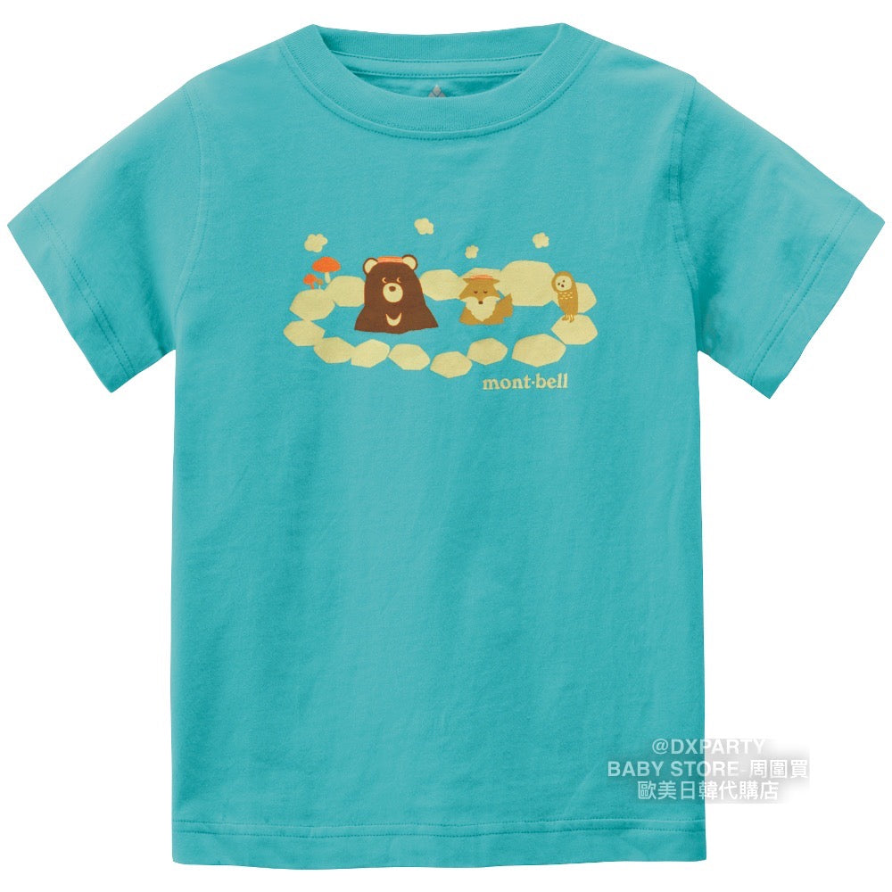 Japanese children's clothing mont-bell organic cotton / UV protection / breathable / moisture absorbing hot spring short-sleeved T-shirt 100-120cm boys / girls summer TOPS