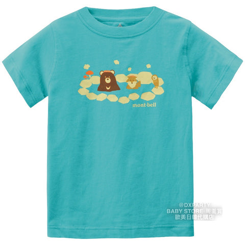 日本童裝 mont-bell 有機棉/防UV/透氣/吸濕 溫泉短袖T恤 100-120cm 男童款/女童款 夏季