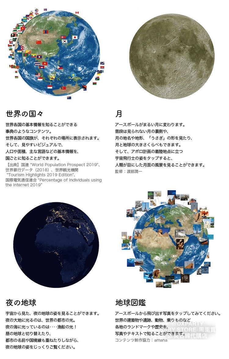 Direct from Japan, Japanese and English, 20cm, Made in Japan, Natural Wood Base, Globe, Other Series