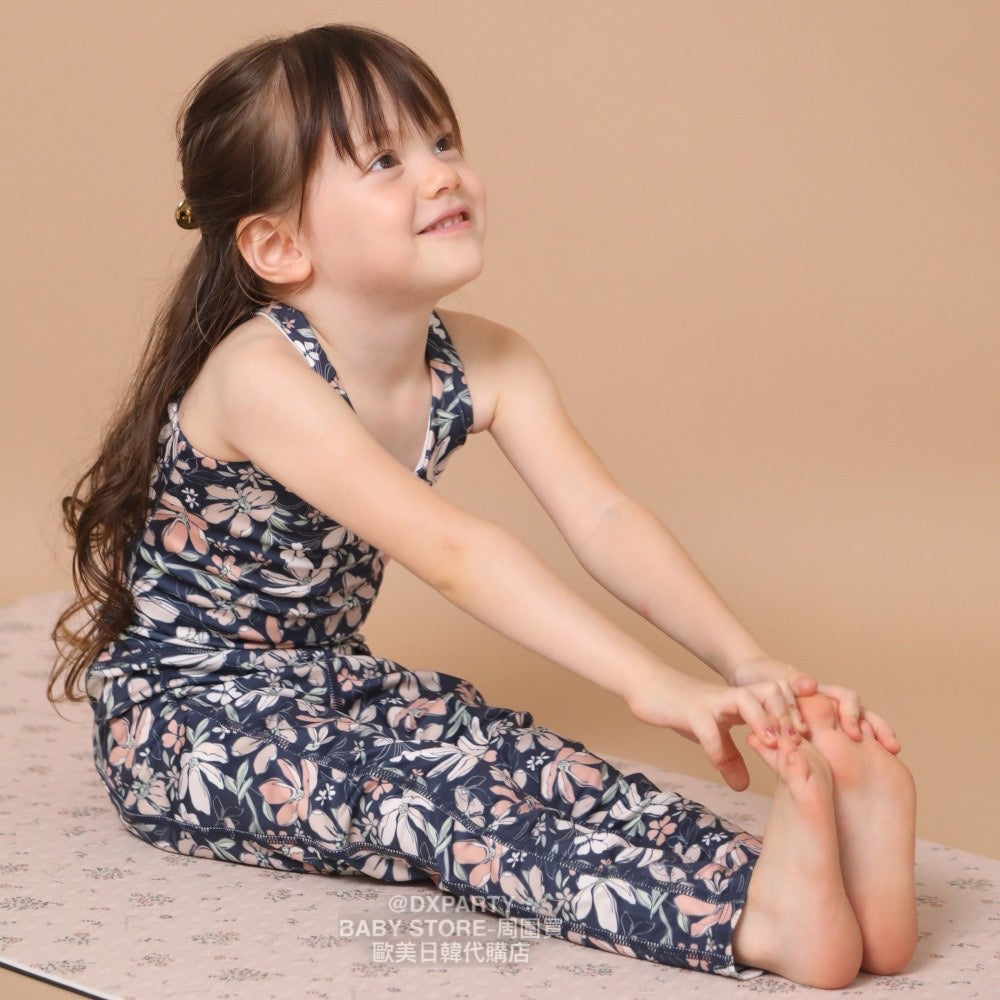 Japanese YOGA Children's Clothing Large Flower TOP 110-150cm Girls' Children's Yoga Series