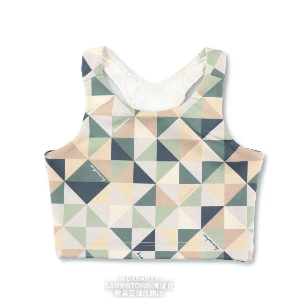 Japanese Children's Yoga Geometric Pattern Top 110-150cm Girls' Yoga Series