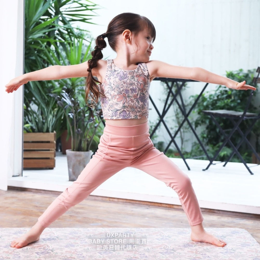 Japanese YOGA solid color leggings 110-150cm for girls, children's yoga series