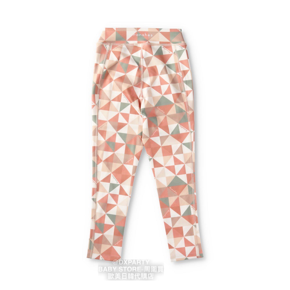 Japanese YOGA Kidswear Durable Quick-Drying Geometric Pattern Leggings 110-150cm Girls' Yoga Collection