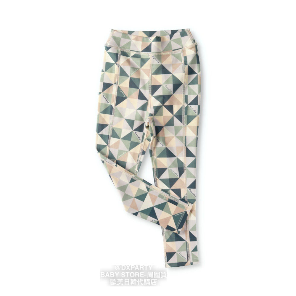 Japanese YOGA Kidswear Durable Quick-Drying Geometric Pattern Leggings 110-150cm Girls' Yoga Collection