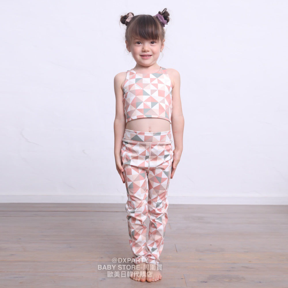 Japanese YOGA Kidswear Durable Quick-Drying Geometric Pattern Leggings 110-150cm Girls' Yoga Collection