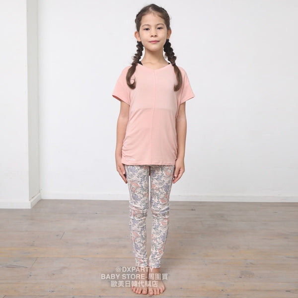 日本童裝 YOGA 大花紋legging 110-150cm 女童款兒童瑜伽系列