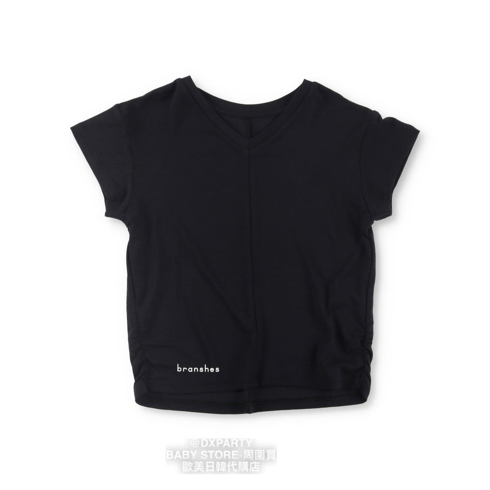 Japanese children's clothing YOGA pleated short-sleeved T-shirt 110-150cm girls' children's yoga series