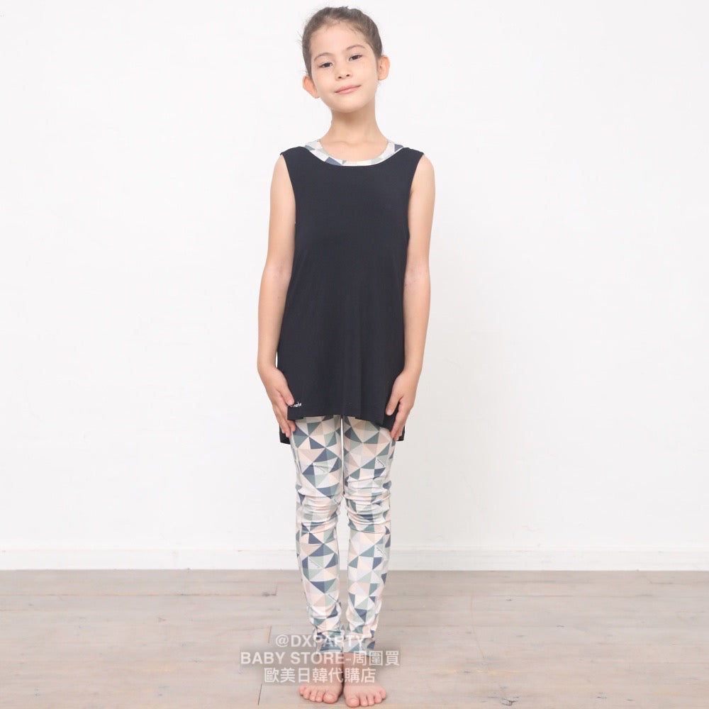 Japanese YOGA Kidswear Durable Quick-Drying Geometric Pattern Leggings 110-150cm Girls' Yoga Collection