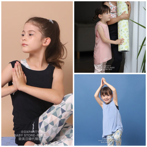 日本童裝 YOGA 褶皺背心 110-150cm 女童款兒童瑜伽系列