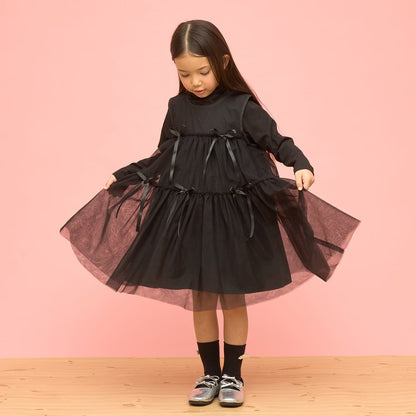 日本童裝 Ly# mine 蓬鬆薄紗多層連身裙 100-150cm 女童款 冬季 DRESSES