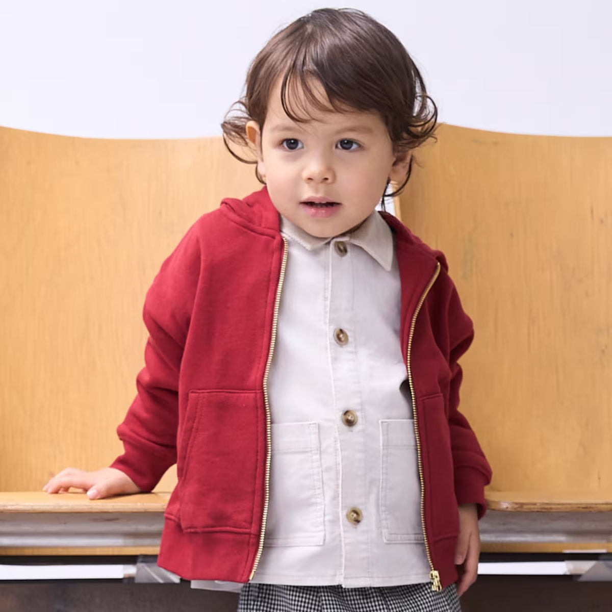 日本童裝 pe#main x【POLO BCS】衛衣外套 80-130cm 男童款/女童款 秋季 OUTERWEAR 聖誕紅/新年紅