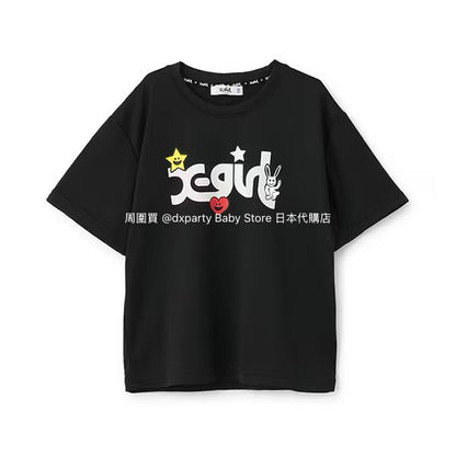 Japanese children's clothing X-girl Stages contact cool water absorption quick dry color changing print top 80-140cm girls summer TOPS 
