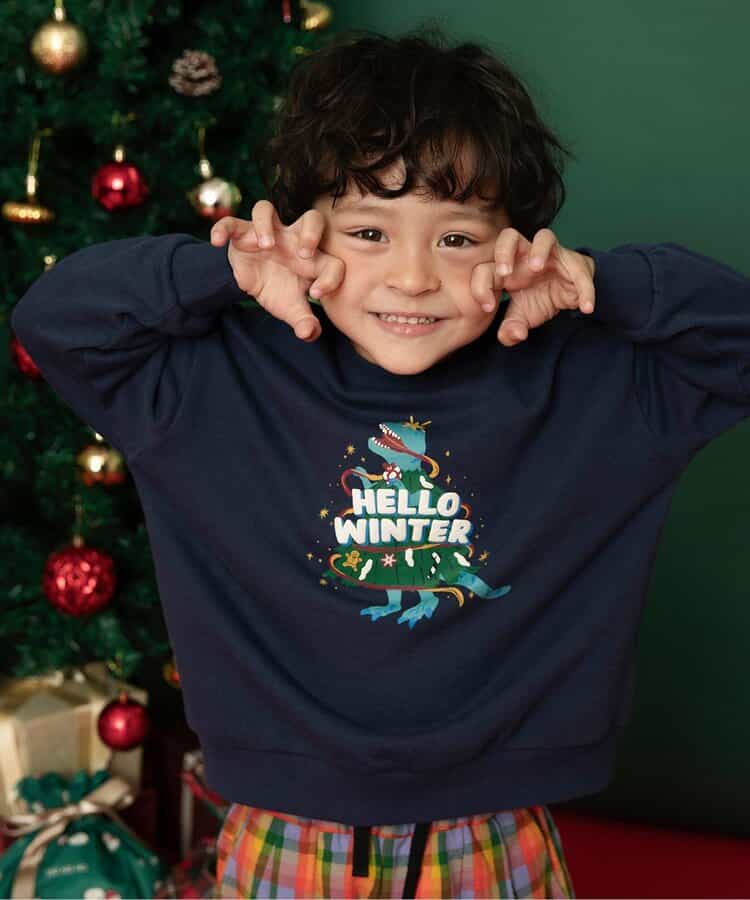 日本童裝 BREEZE 衛衣 80-140cm 男童款/女童款 冬季 Tops Christmas 聖誕快樂特輯 聖誕服裝/飾物配件 聖誕紅/新年紅