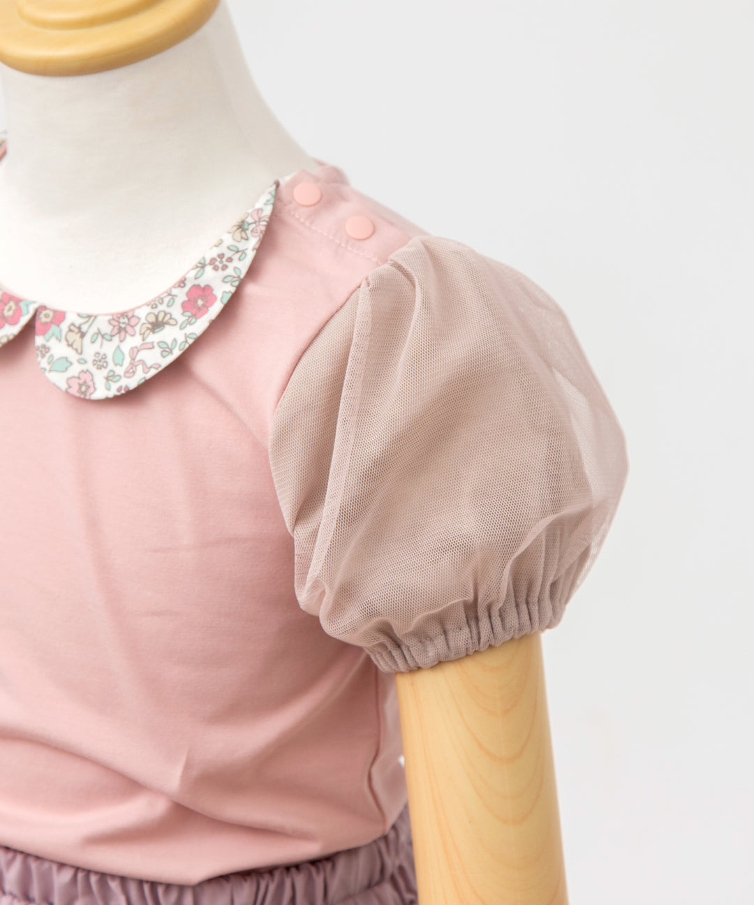 Japanese children's clothing panpantutu floral collar short-sleeved top 80-150cm girls summer TOPS 