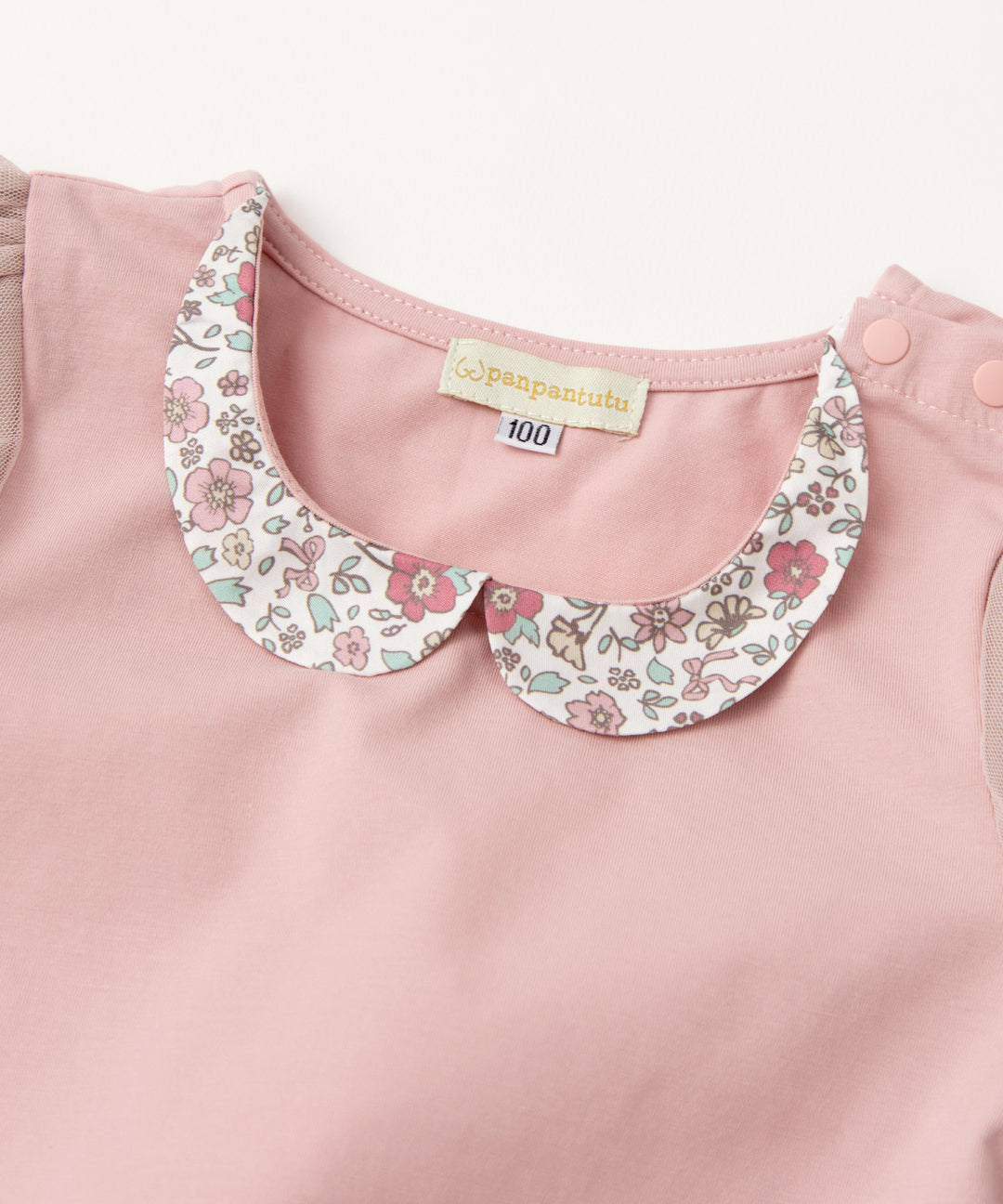 Japanese children's clothing panpantutu floral collar short-sleeved top 80-150cm girls summer TOPS 