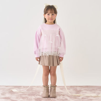 日本童裝 Ly# mine 百摺短裙 100-150cm 女童款 冬季 SKIRTS 聖誕紅/新年紅