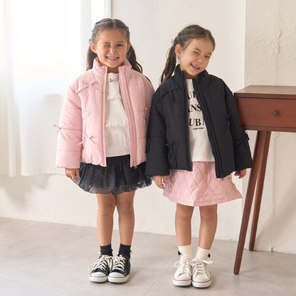 日本童裝 Ly# mine 蝴蝶結夾棉外套 100-150cm 女童款 冬季 (適合寒冷天氣、溫度低天氣）OUTERWEAR