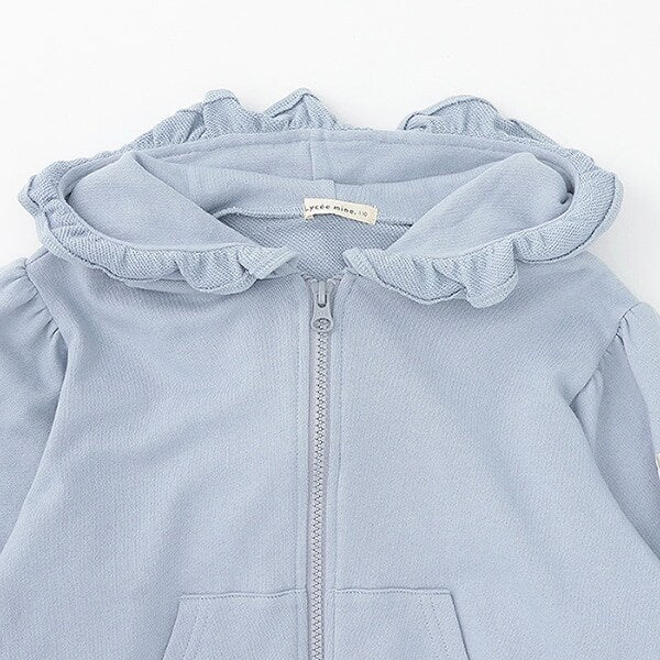 日本童裝 Ly# mine 絲帶線拉鍊連帽外套 100-150cm 女童款 秋季 OUTERWEAR