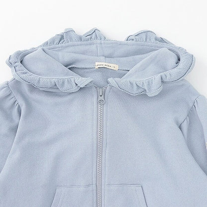 日本童裝 Ly# mine 絲帶線拉鍊連帽外套 100-150cm 女童款 秋季 OUTERWEAR