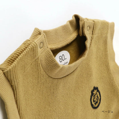 日本童裝 Branshes 格仔拼接假兩件連衣 70-80cm 男童款 秋季 Jumpsuit