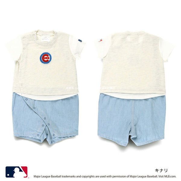 日本童裝 Branshes x MLB 假兩件連衣 80cm 男童款 初生嬰兒 春夏季 Jumpsite