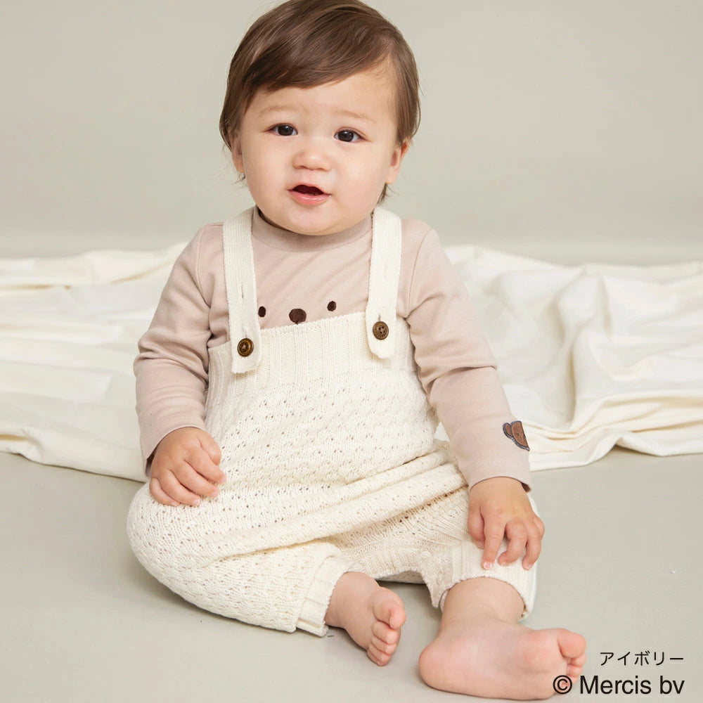日本童裝 Branshes x miffy 針織吊帶連衣 80cm 男童款/女童款 初生嬰兒 秋季 Jumpsuit