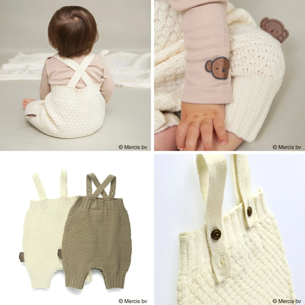 日本童裝 Branshes x miffy 針織吊帶連衣 80cm 男童款/女童款 初生嬰兒 秋季 Jumpsuit