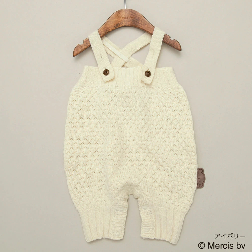 日本童裝 Branshes x miffy 針織吊帶連衣 80cm 男童款/女童款 初生嬰兒 秋季 Jumpsuit