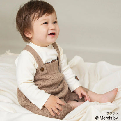 日本童裝 Branshes x miffy 針織吊帶連衣 80cm 男童款/女童款 初生嬰兒 秋季 Jumpsuit