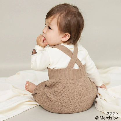 日本童裝 Branshes x miffy 針織吊帶連衣 80cm 男童款/女童款 初生嬰兒 秋季 Jumpsuit