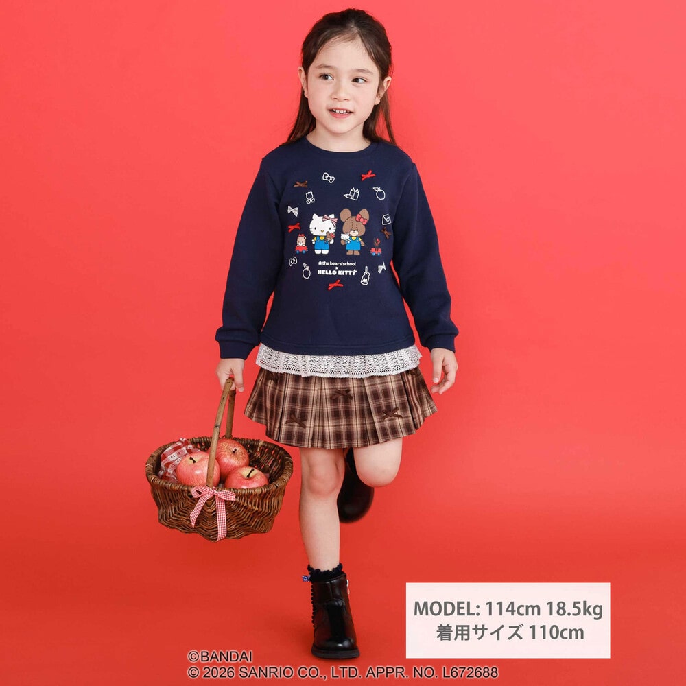 日本童裝 Slap Slip x Sanrio x 小熊學校蕾絲花邊印花上衣 80-130cm 女童款 秋季 TOPS 其他品牌童裝