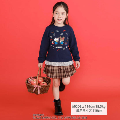 日本童裝 Slap Slip x Sanrio x 小熊學校蕾絲花邊印花上衣 80-130cm 女童款 秋季 TOPS 其他品牌童裝