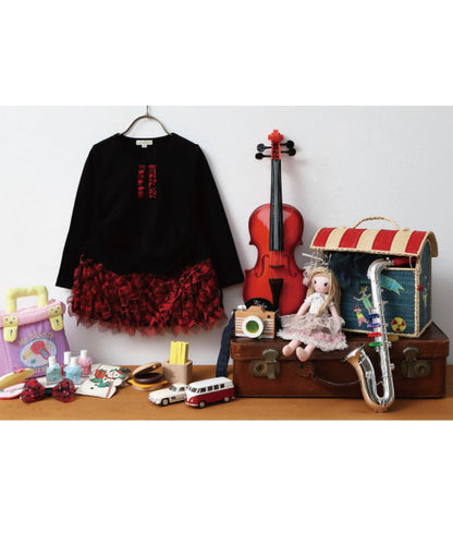 日本童裝 panpantutu 拼接千層酥格紋連身裙 80-140cm 女童款 夏季 DRESSES