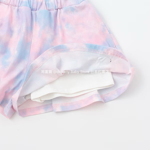 Japanese children's clothing X-girl Stages tie-dye top and culottes two-piece set 80-140cm girls' summer TOPS PANTS 