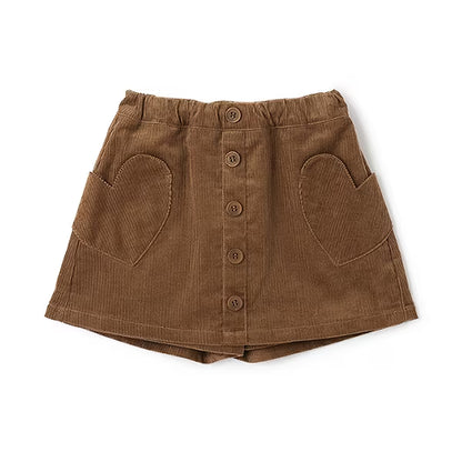 日本童裝 Ly# mine 心型口袋燈芯絨裙褲 100-150cm 女童款 秋季 PANTS