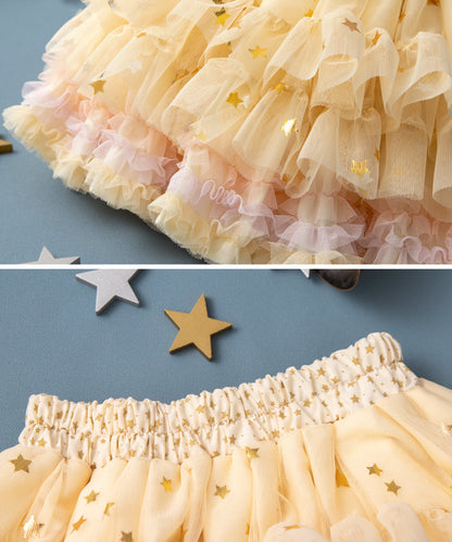 Japanese children's clothing panpantutu Twinkle Twinkle Star Topaz Tutu Skirt 70-140cm Girls Newborn Baby Summer SKIRTS 
