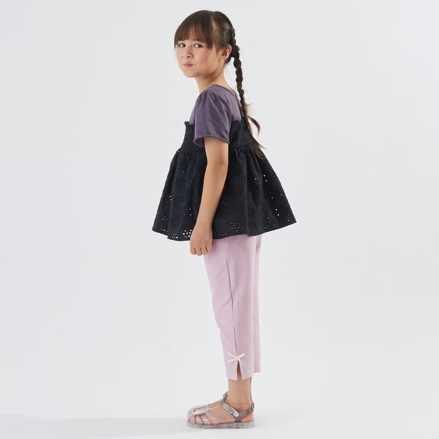 Japanese children's clothing Ly# mine tank top and shorts set 100-150cm girls summer TOPS PANTS 