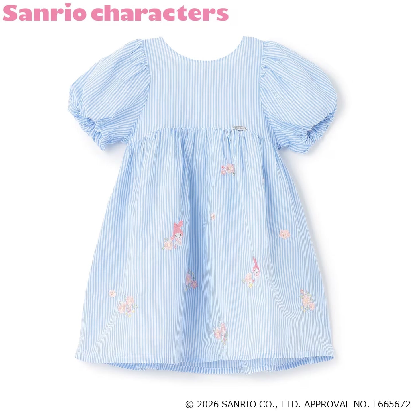 日本童裝 pe#main x 【Sanrio】刺繡圖案連身裙 90-130cm 女童款 夏季 DRESSES