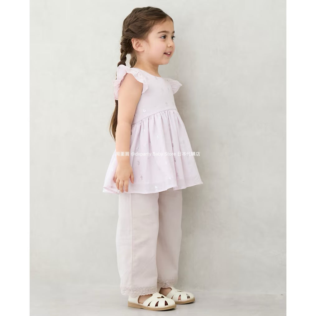 Japanese children's clothing pe#main lace wide-leg pants 80-130cm girls summer PANTS 